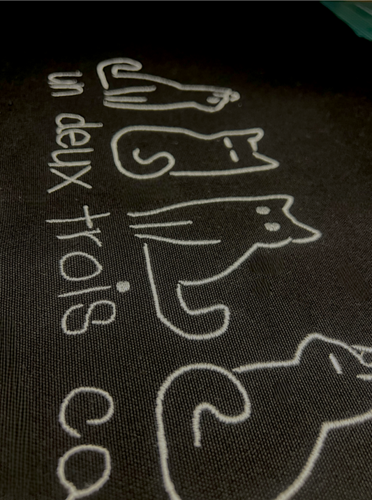 Oversized cats quartet embroidered tote day bag | Made2fit