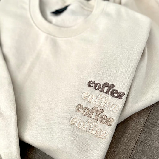 Embroidered Coffee Sweatshirt image 1