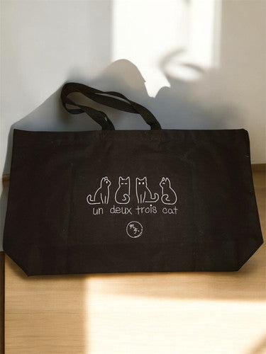 Oversized cats quartet embroidered tote day bag | Made2fit