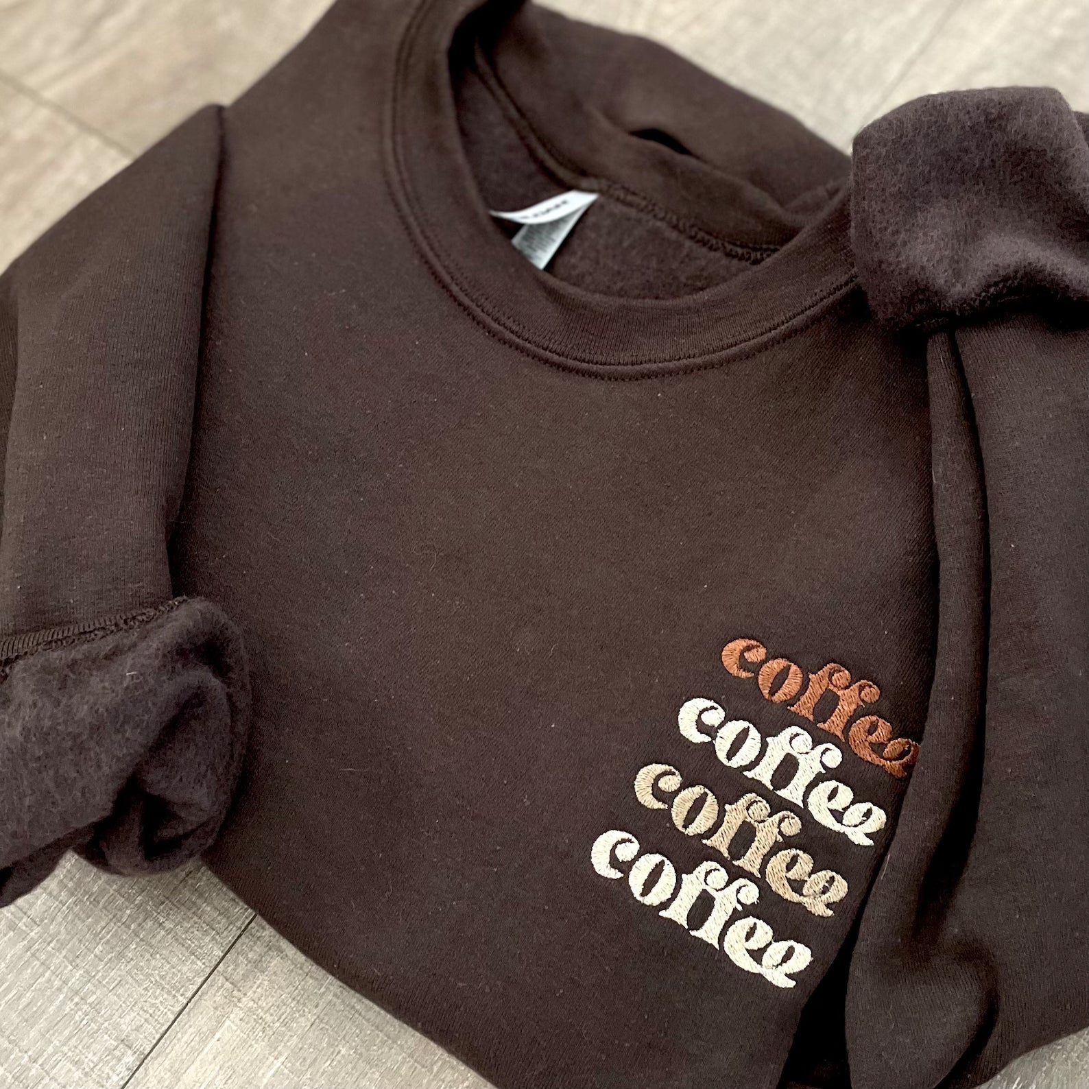 Embroidered Coffee Sweatshirt image 0