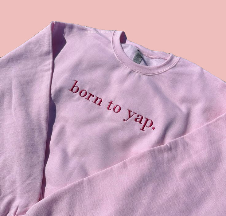 'Born To Yap' Pink Sweater image 1