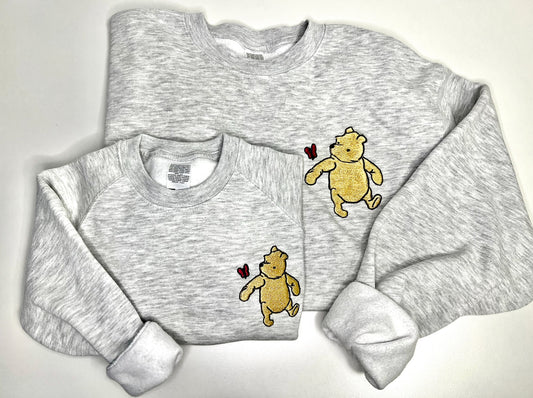 Vintage Bear Adult and Child Matching Sweaters image 0