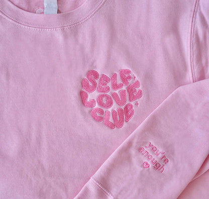 ‘Self Love Club’ Pink Sweater image 1