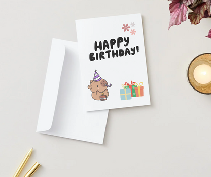Capybara Birthday Card