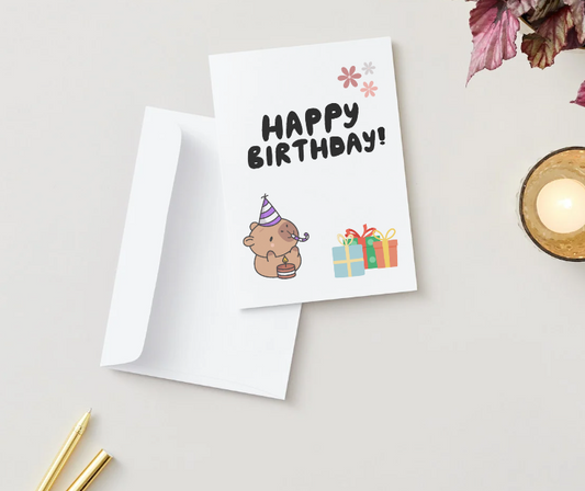 Capybara Birthday Card