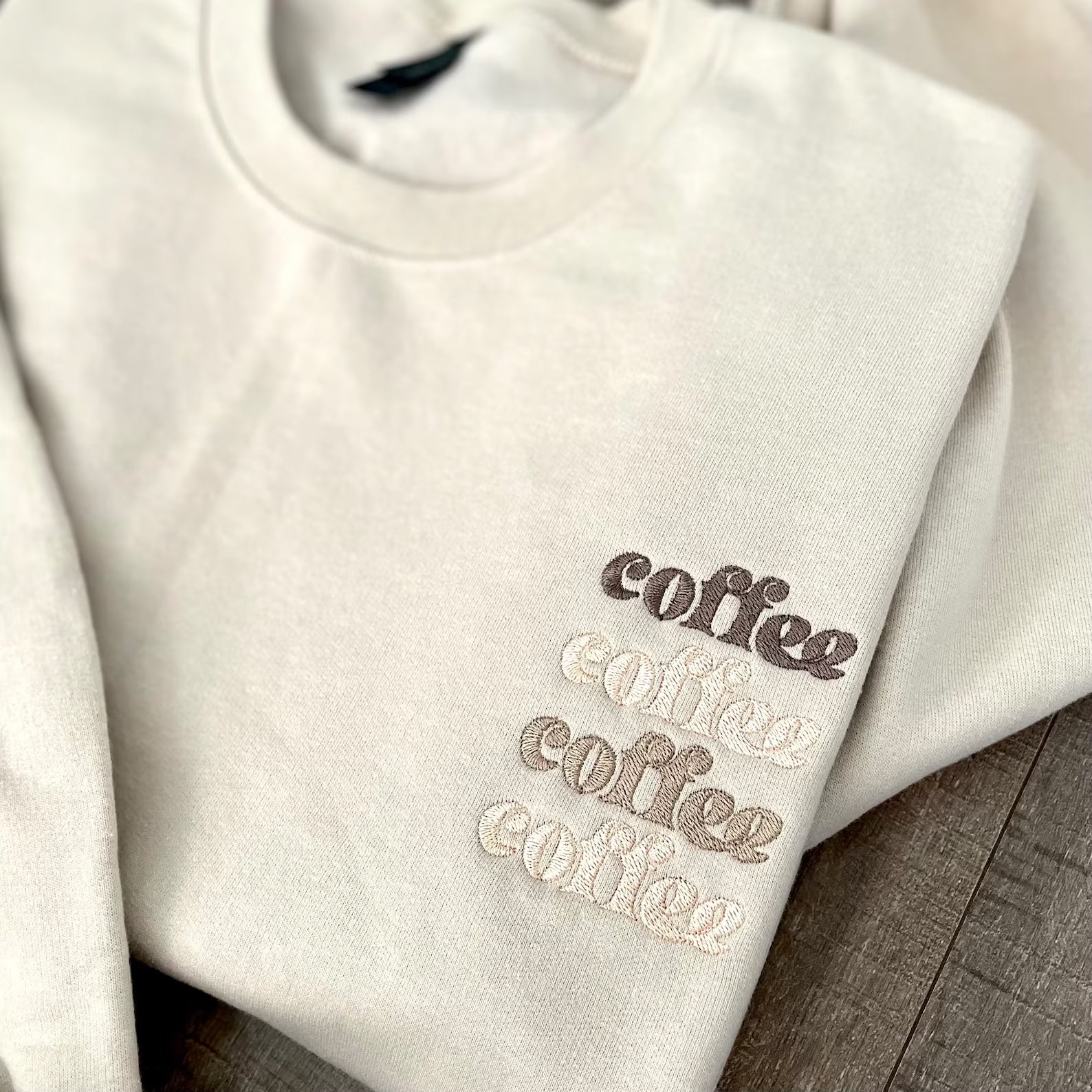Embroidered Coffee Sweatshirt image 1