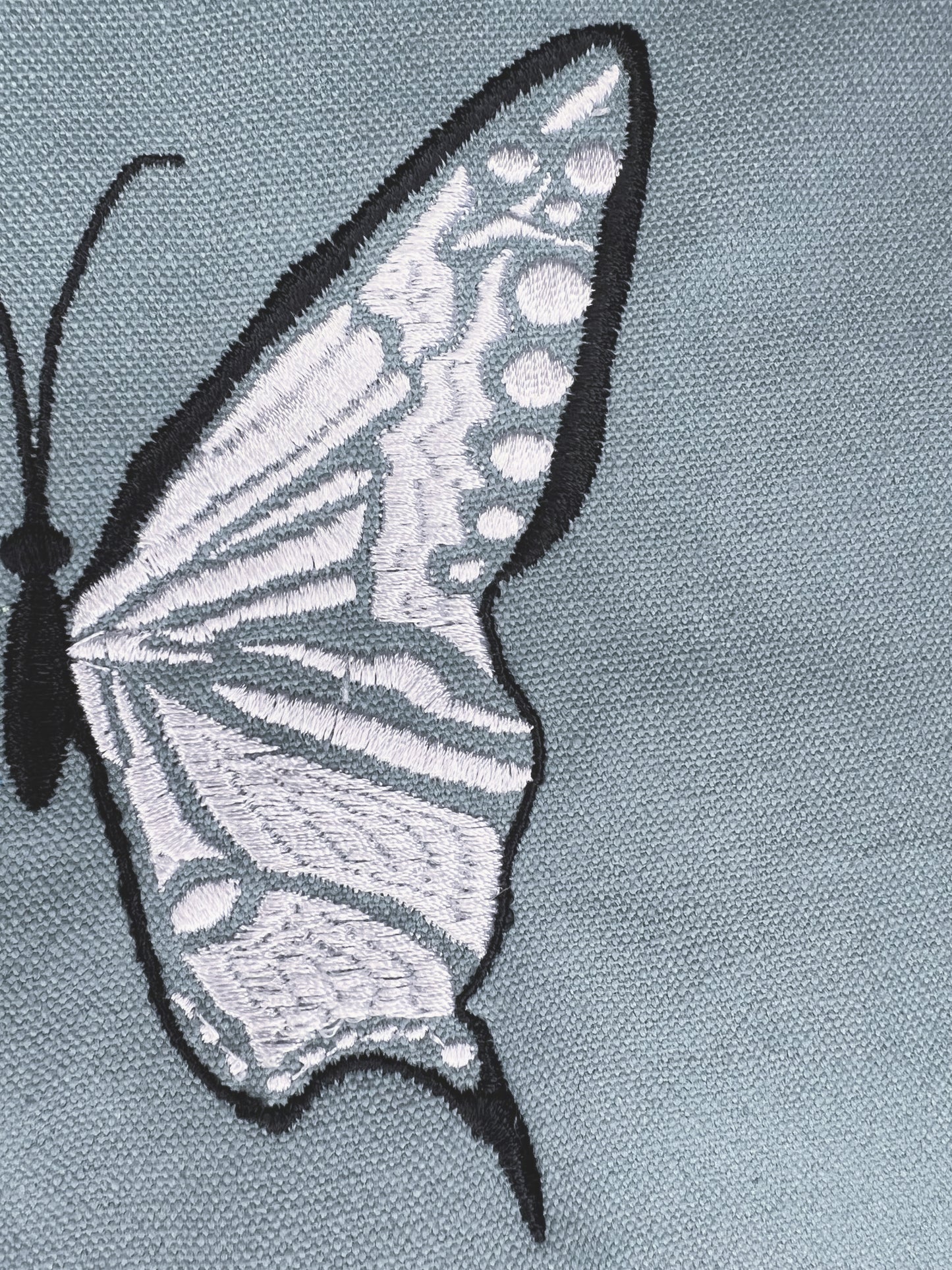 Long Handle Embroidered Butterfly tote bag image 1