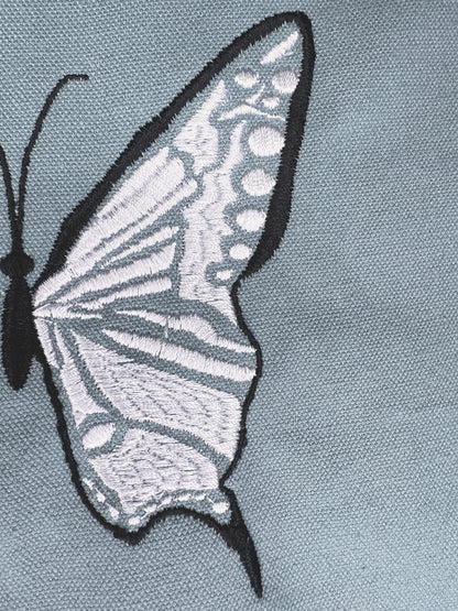 Long Handle Embroidered Butterfly tote bag image 1